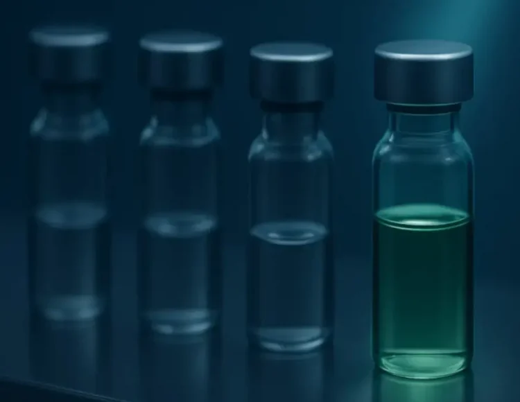 Symbolbild Beratung im Qualitätsmanagement für Pharma- und Biotech – Vials im Labor